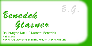 benedek glasner business card